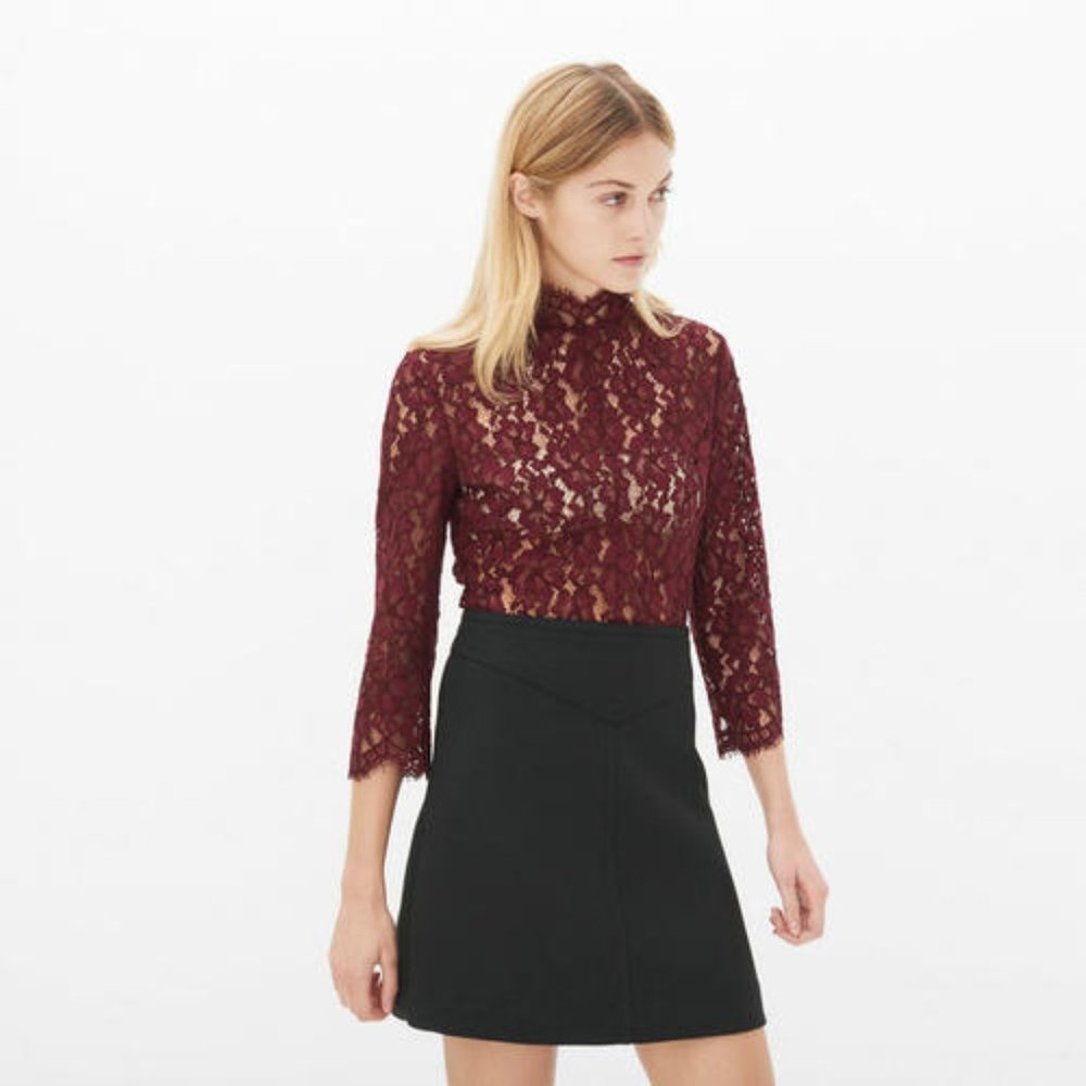 SANDRO Lace Dresses in Burgundy
